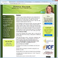 Screenshot of Donna Hacker's website